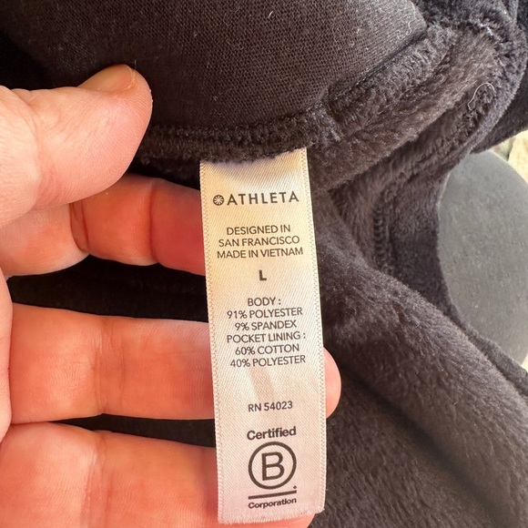 Athleta Double Cozy Karma Recover Plush Velour Black Zip Up Jacket Size L - Picture 4 of 6